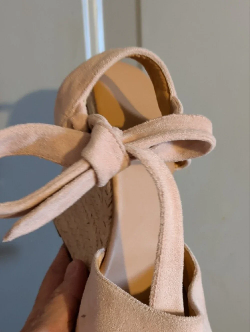 Women’s Open-Toe Espadrille Wedge Sandals in Blush